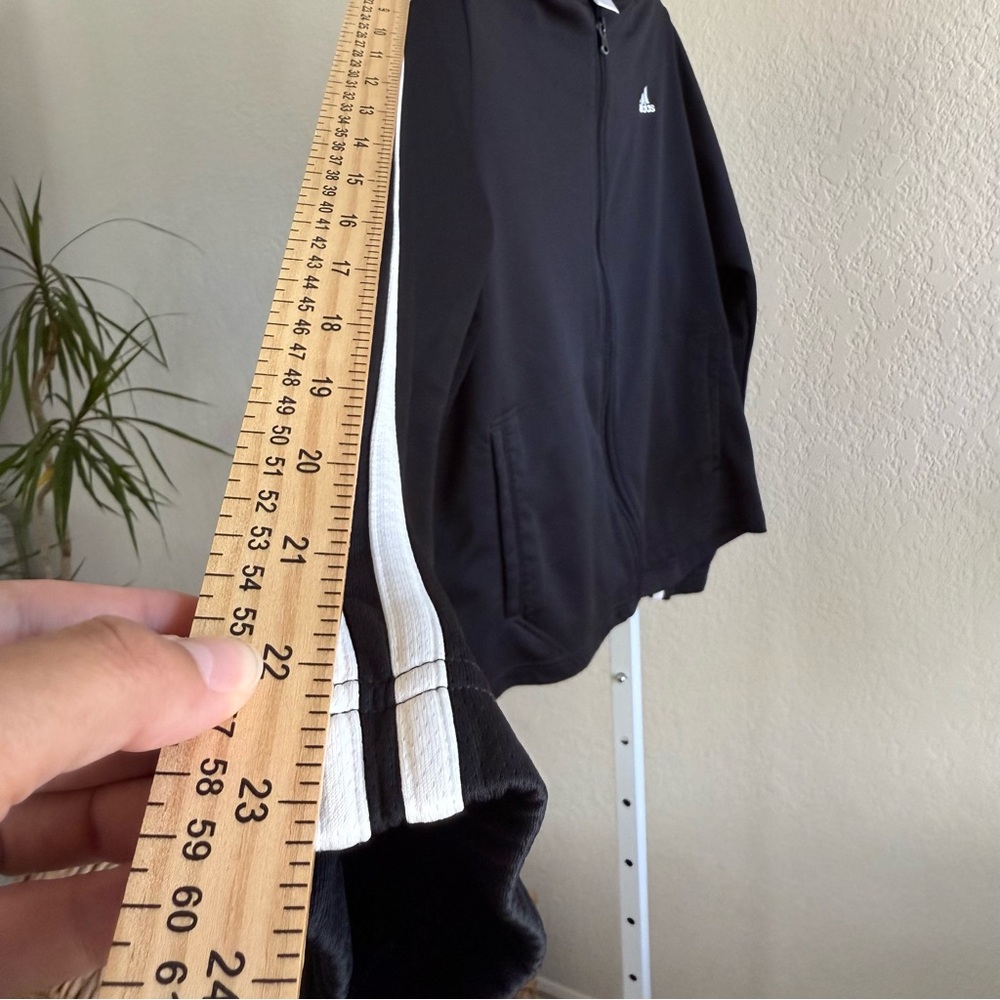 Adidas Women's XL Black 3-Stripes Full Zip Hoodie Jacket Athleisure Streetwear - Picture 11 of 14